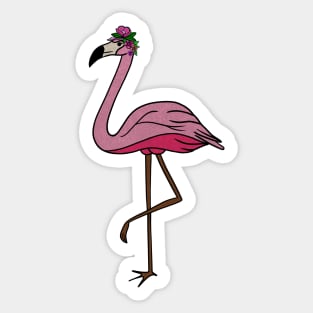 Flamingo Floral, Animal, Tropical Bird Sticker